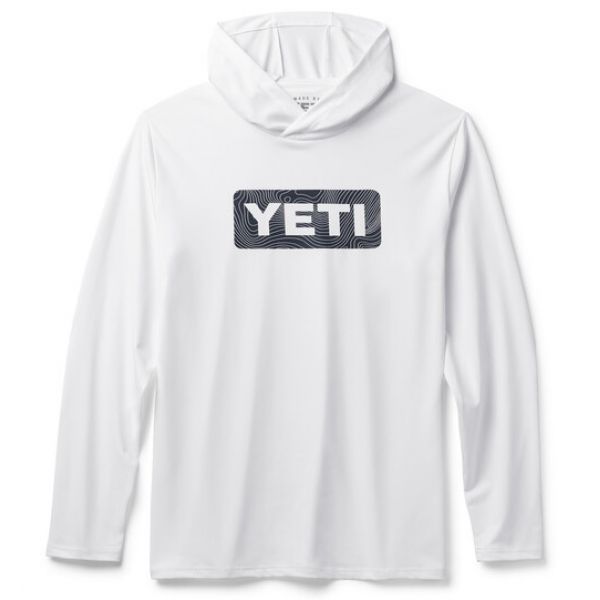 YETI Wave Long Sleeve Hooded Sunshirt - White - Medium