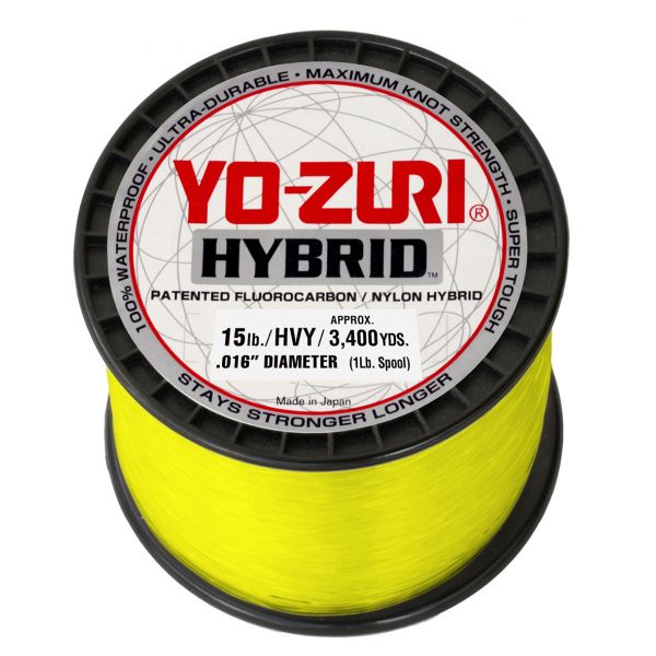 Yo-Zuri Hybrid Fluorocarbon - High Vis Yellow - 1Lb Spool - 15lb Test