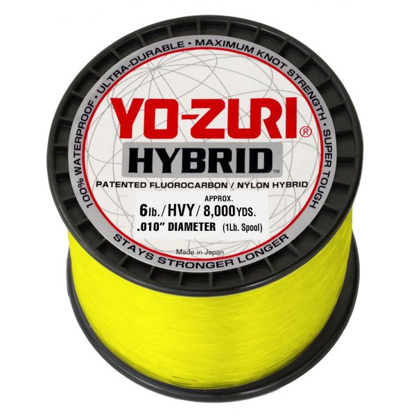 Yo-Zuri Hybrid Fluorocarbon - High Vis Yellow - 1Lb Spool - 6lb Test