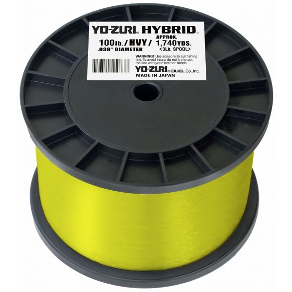 Yo-Zuri Hybrid Fluorocarbon - High Vis Yellow - 3Lb Spool - 100lb Test