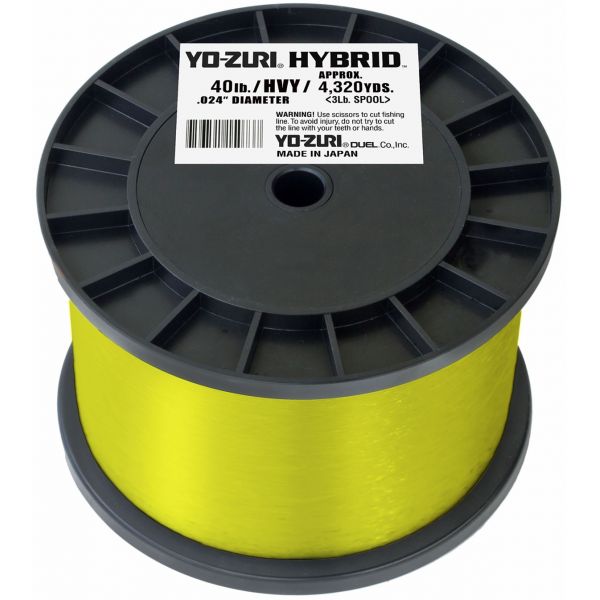 Yo-Zuri Hybrid Fluorocarbon - High Vis Yellow - 3Lb Spool - 40lb Test