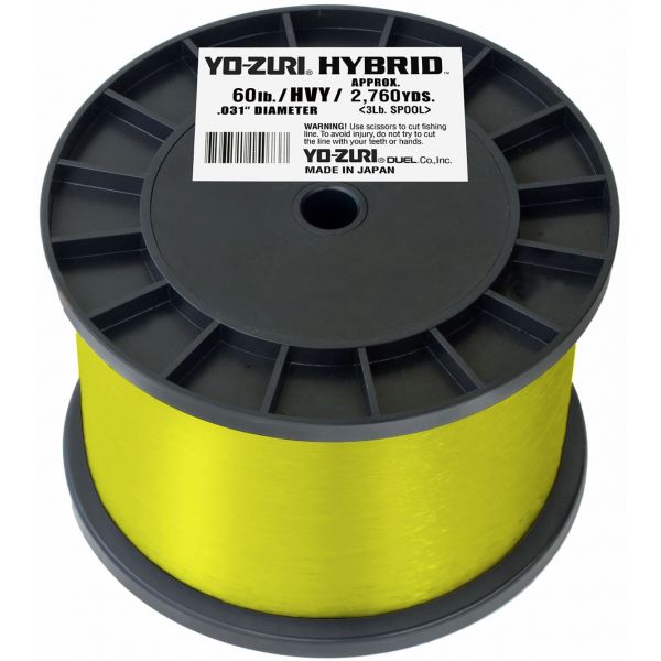 Yo-Zuri Hybrid Fluorocarbon - High Vis Yellow - 3Lb Spool - 60lb Test