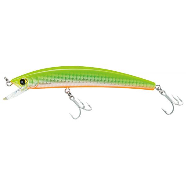 Yo-Zuri R1133 Crystal Minnow Suspending HCL Holo Chartreuse