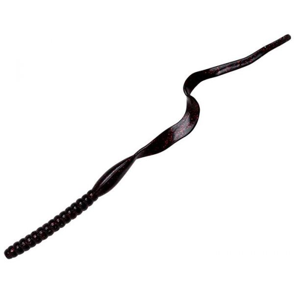 Yum Ribbon Tail Worm - 10in - Black Neon