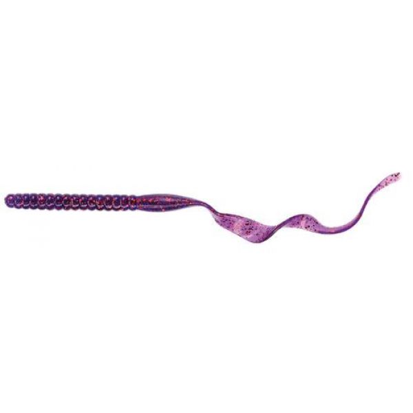 Yum Ribbon Tail Worm - 10in - Grape/Red Flake