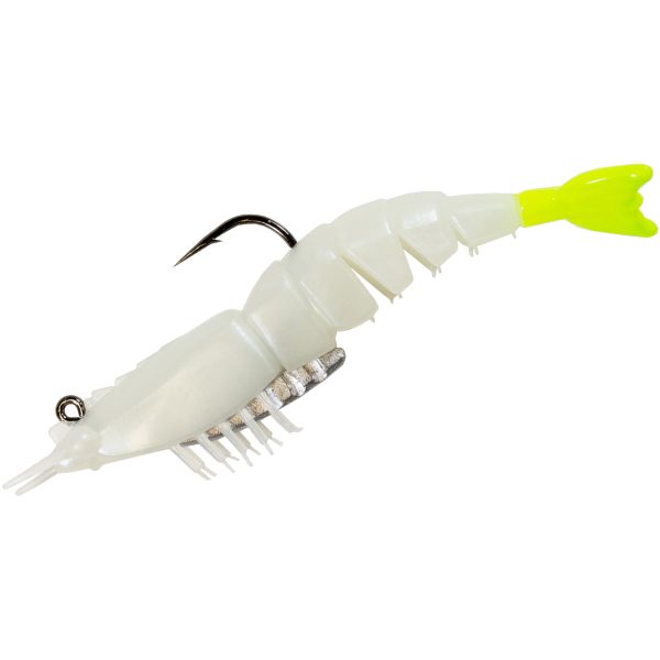 Z-Man EZ Shrimpz Rigged Lure - 3-1/2in - Glow/Chartreuse