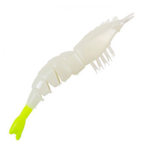 Z-Man EZ Shrimpz Unrigged Lure - 3-1/2in - Glow/Chartreuse