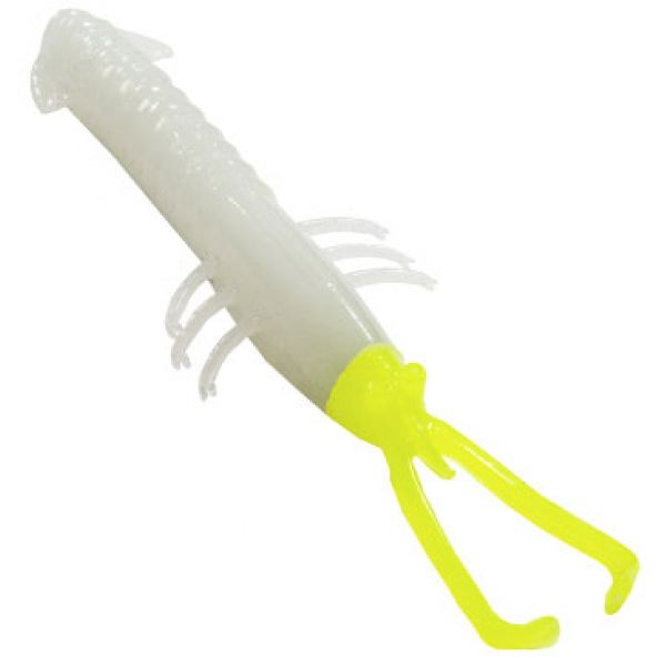 Z-Man Trout Trick Jerk ShrimpZ - 4in - Glow/Chartreuse Tail