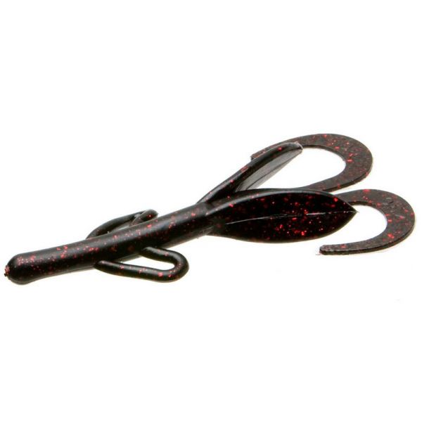 Zoom Baby Brush Hog Bait - 4in - Black Red Glitter