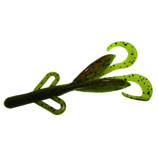 Zoom Baby Brush Hog Bait - 4in - Green Pumpkin/Watrmelon