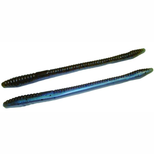 Zoom Finesse Worm Bait 4-1/2in Green Pumpkin BlueFlash