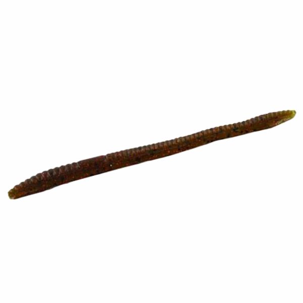 Zoom Finesse Worm Bait 4-1/2in Green Pumpkin Org Glit