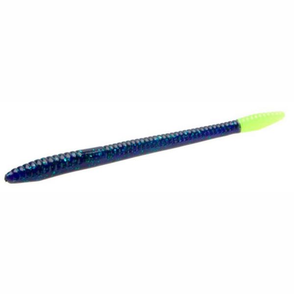 Zoom Finesse Worm Bait 4-1/2in Junebug/Chartreuse