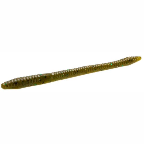 Zoom Finesse Worm Bait 4-1/2in Green Pumpkin Green