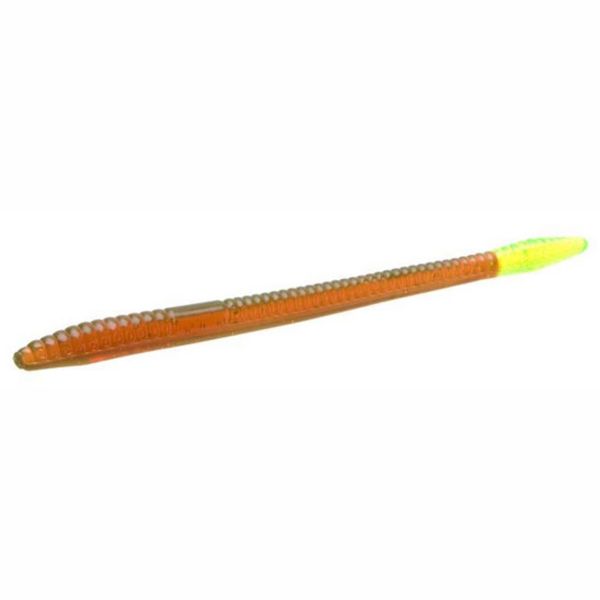 Zoom Finesse Worm Bait 4-1/2in Motoroil/Chartreuse