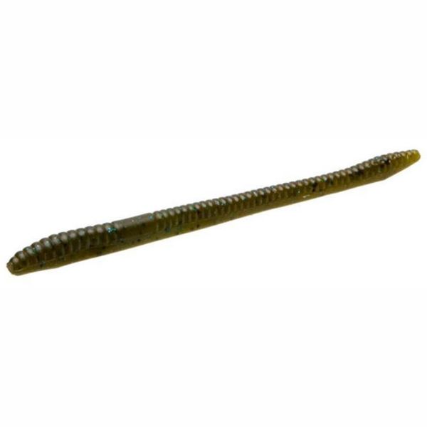 Zoom Finesse Worm Bait 4-1/2in Green Pumpkin Blue