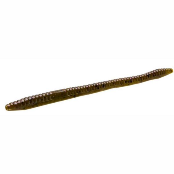 Zoom Finesse Worm Bait 4-1/2in Green Pumpkin Purple