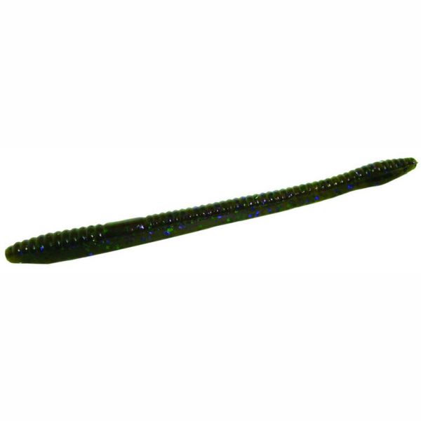 Zoom Finesse Worm Bait 4-1/2in Green Pumpkin Candy