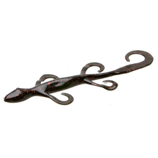 Zoom Lizard Bait - 6in - Black Red Glitter