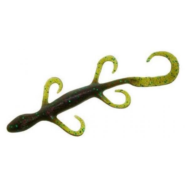 Zoom Lizard Bait - 6in - Green Pumpkin Red&Grn