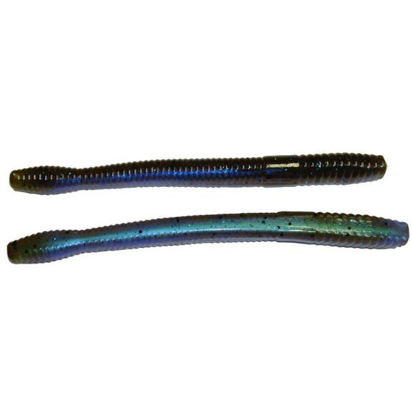 Zoom Magnum Finesse Worm Bait 5in Green Pumpkin Blue Flash