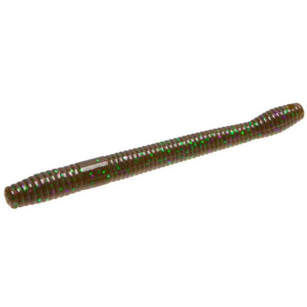 Zoom Magnum Finesse Worm Bait 5in Green Pumpkin Purple Green