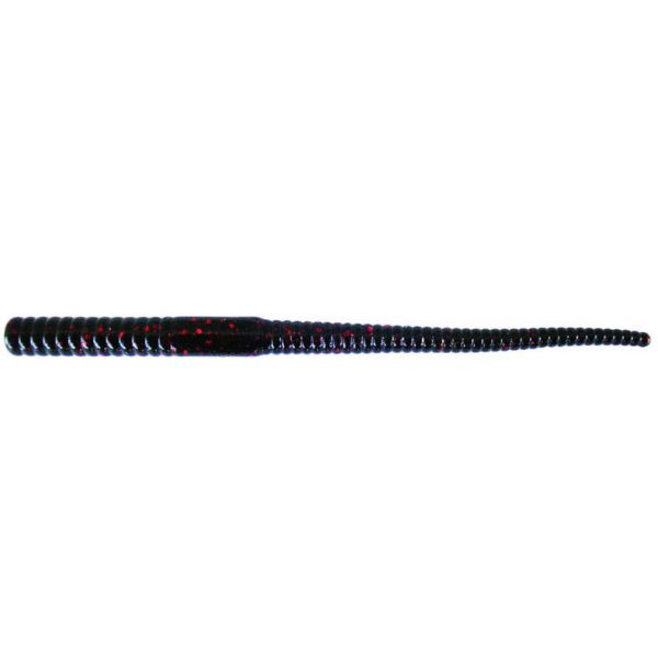 Zoom Shakey Head Worm - 5in - Black Red Glitter