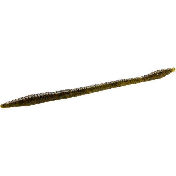 Zoom Trick Worm - 6-1/2in - Green Pumpkin Purple Gold