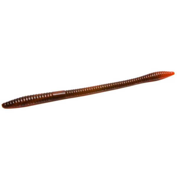 Zoom Trick Worm - 6-1/2in - Brown Orange Swirl