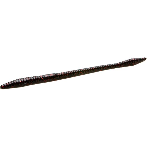 Zoom Trick Worm - 6-1/2in - Black & Red Glitter