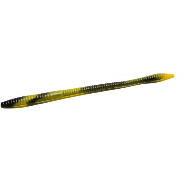 Zoom Trick Worm - 6-1/2in - Black Yellow Swirl