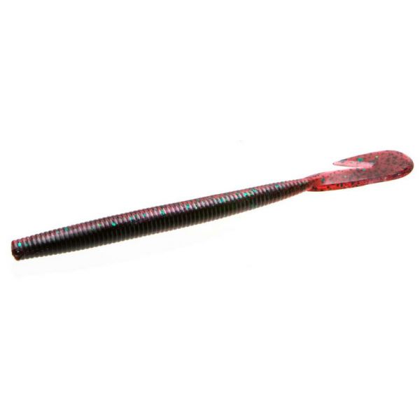 Zoom UV Speed Worm - 6in - Red Shad Green Glitter