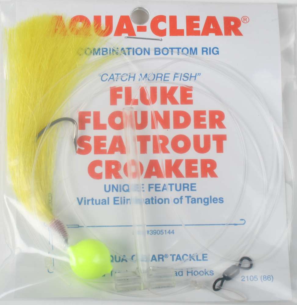 Aqua Clear FW-1A Hi/Lo Fluke/ Flounder/Trout/Croaker 2/0 Wide Gap 
