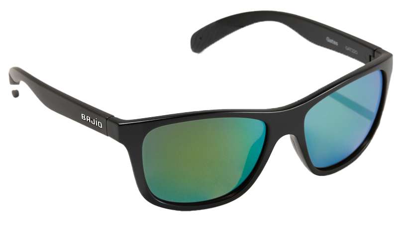 Bajio Gates Sunglasses - Matte Black Frame/Green Glass Lens
