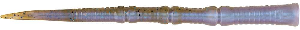 BERKLEY Powerbait Flute Worm - 5.7in - IKE's Green Pumpkin Blue Flash