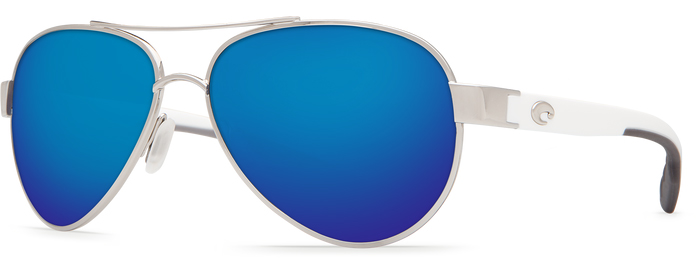 Costa Del Mar Loreto Sunglasses Palladium with White/Gray Silver Mirror 580Glass 