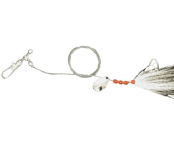 R8 Details about   6 Saltwater Fishing Rigs ORANGE Squid Teaser Painted Spin Blade Fluke Rig 