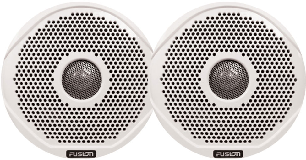 FUSION MS-FR6GW-6 Marine Speaker Grill Pair - White - TackleDirect
