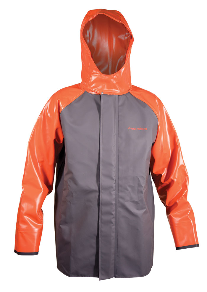 Grundens Hauler Jacket - Orange/Grey - XL - TackleDirect