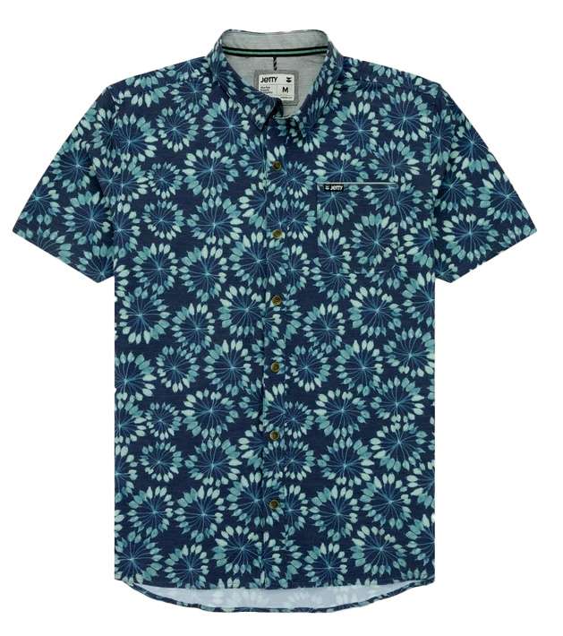 Jetty Garwood Woven Shirt - Blue - Medium - TackleDirect