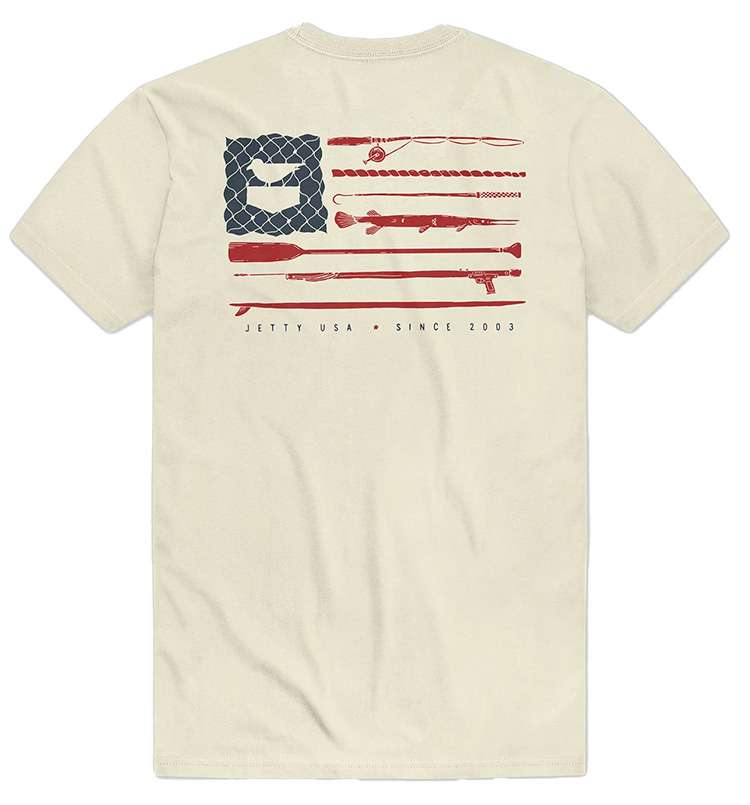 Jetty Old Glory Short Sleeve T-Shirt - Natural - X-Large