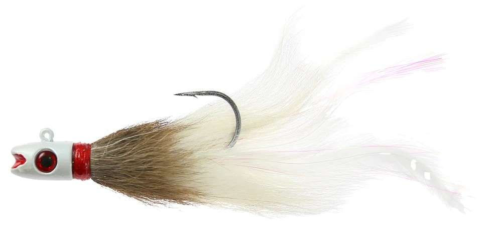 JIGGING WORLD Bass Candy Bucktail Jig - 1.5oz - White