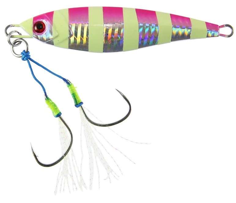 JIGGING WORLD Giko Jig - 100g - Zebra Pink/Glow