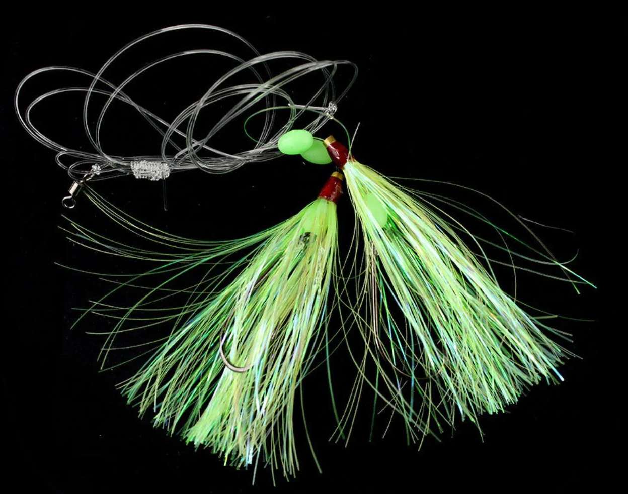 JIGGING WORLD Hi-Lo Flasher Rig - 4/0 - Chartreuse