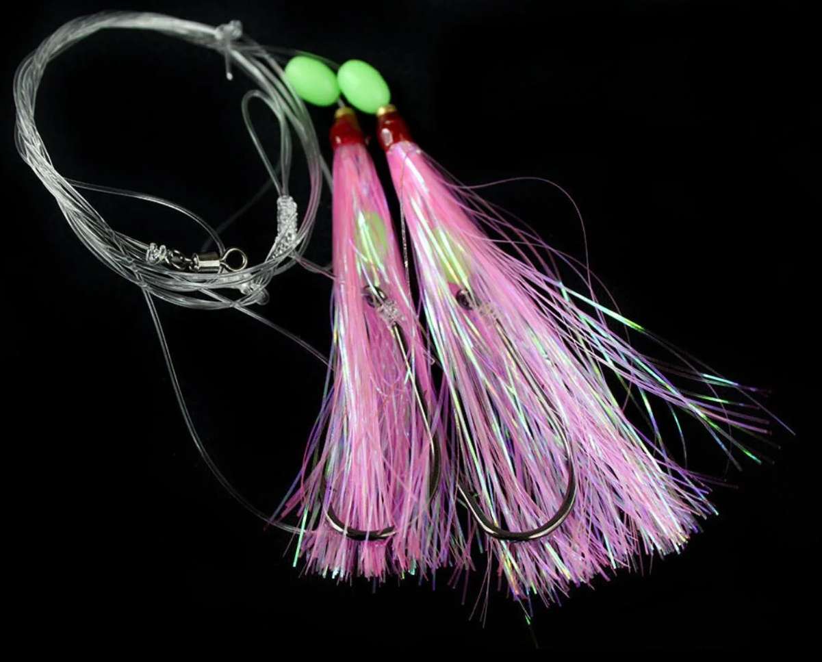 JIGGING WORLD Hi-Lo Flasher Rig - 4/0 - Pink