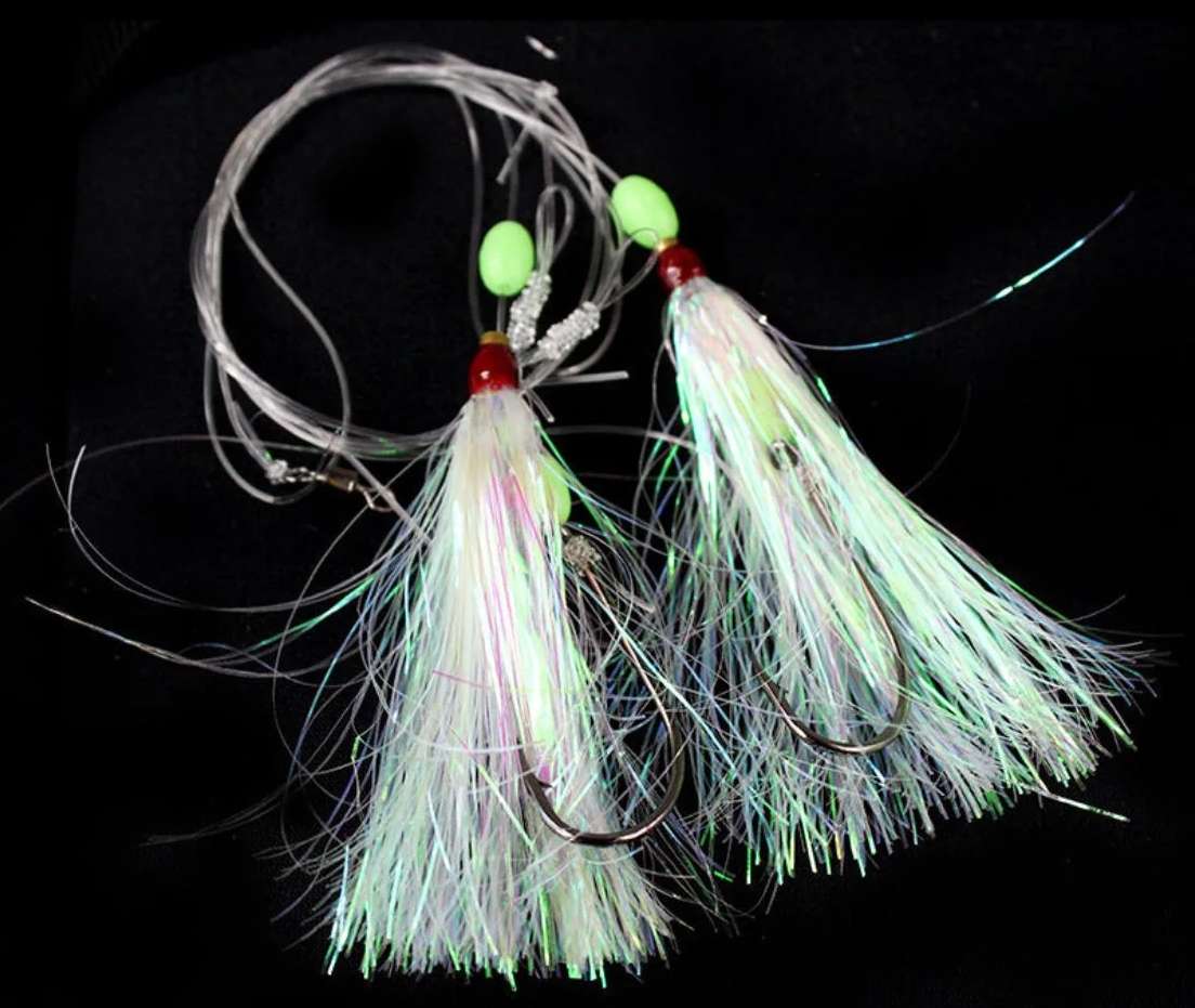 JIGGING WORLD Hi-Lo Flasher Rig - 4/0 - White