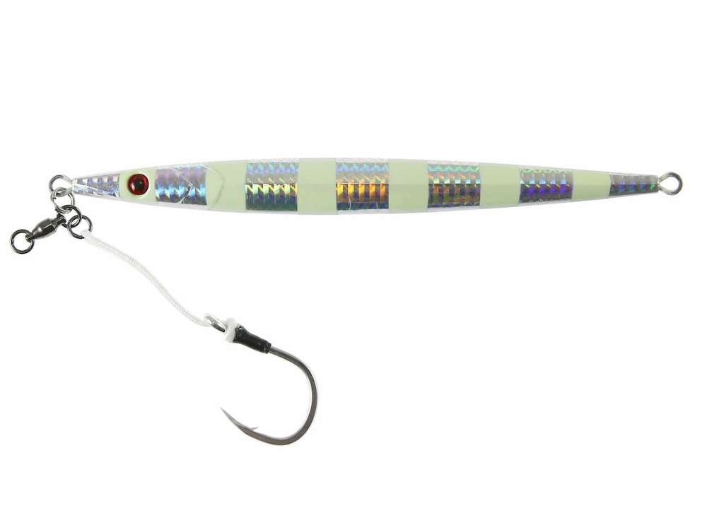 JIGGING WORLD Maguro Jig - 200g - Glow Zebra