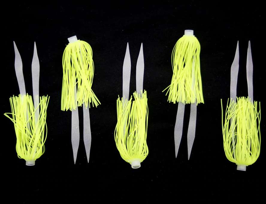 JIGGING WORLD Micro Silicone Skirt Teaser - Chartreuse - 5 Pack