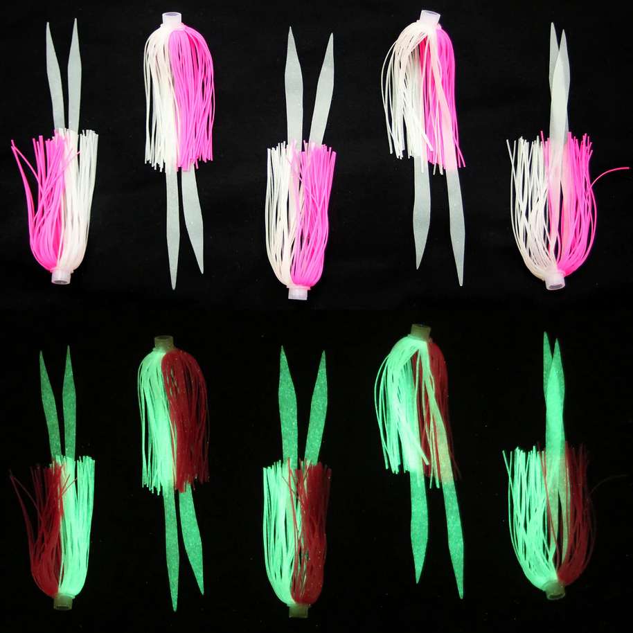 JIGGING WORLD Micro Silicone Skirt Teaser - Pink Shine - 5 Pack