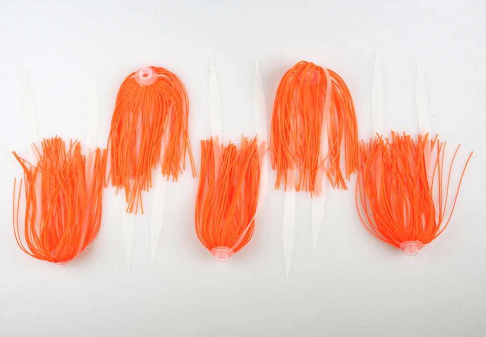 JIGGING WORLD Micro Silicone Skirt Teaser - Salmon Red - 5 Pack